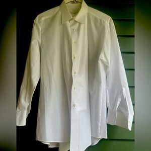 Classic Elegant Neil Allyn Cotton Blend Tuxedo Shirt